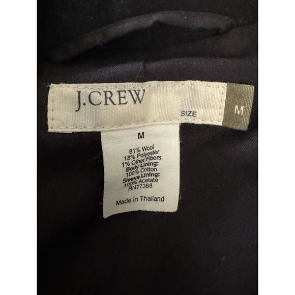 Woman’s Size M J. Crew Black Short Wool Blend Coat Jacket Pockets J Crew Preppy - Picture 6 of 14